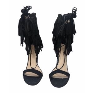 Black Fringe Heels From Go Jane